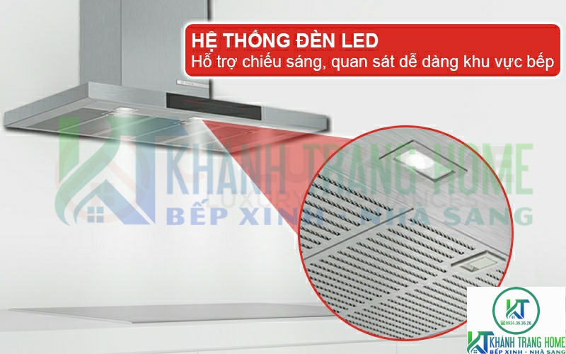 Hệ thống đèn LED chiếu sáng, dễ dàng quan sát khu vực bếp