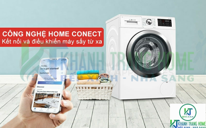 Công nghệ Home Connect giúp kết nối và điều khiển máy giặt từ xa