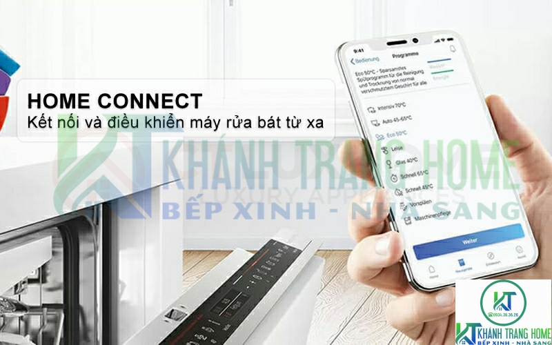 Người dùng có thể điều khiển máy rửa bát SMS4IVI01P từ xa thông qua Home Connect.