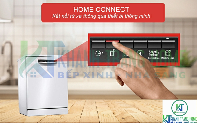 Kết nối và điều khiển máy rửa bát SMS4HAW48E từ xa thông qua Home Connect