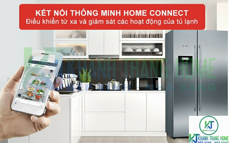 Điều khiển và giám sát các hoạt động của tủ lạnh thông qua ứng dụng Home Connect