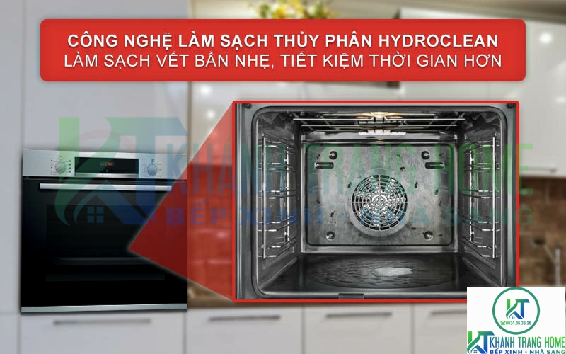 hydro clean lo nuong bosch hba512br0 LÒ NƯỚNG ÂM TỦ BOSCH HBA512BR0 SERIE 4 71L MẶT INOX