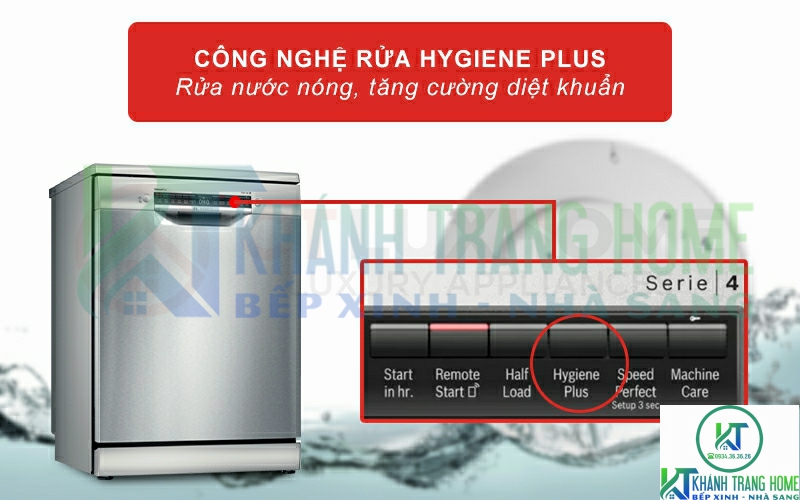 Rửa nước nóng Hygiene Plus giúp diệt khuẩn, bảo vệ sức khỏe.