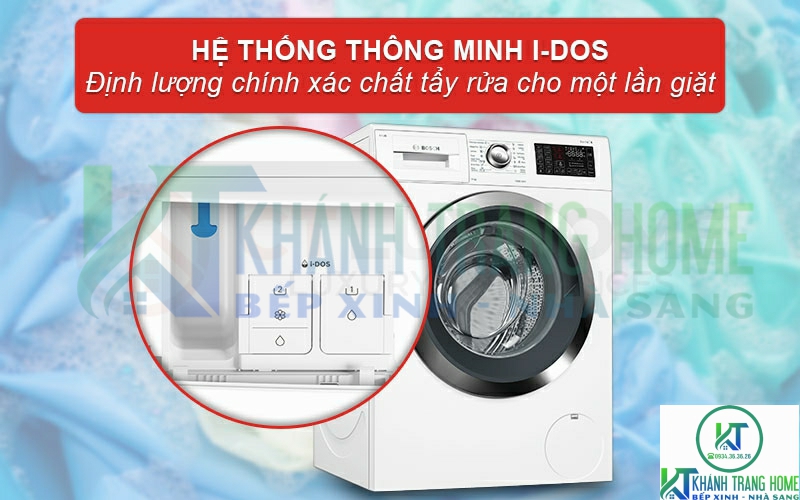 Hệ thống thông minh I-Dos định lượng chất tẩy rửa cho mỗi lần giặt