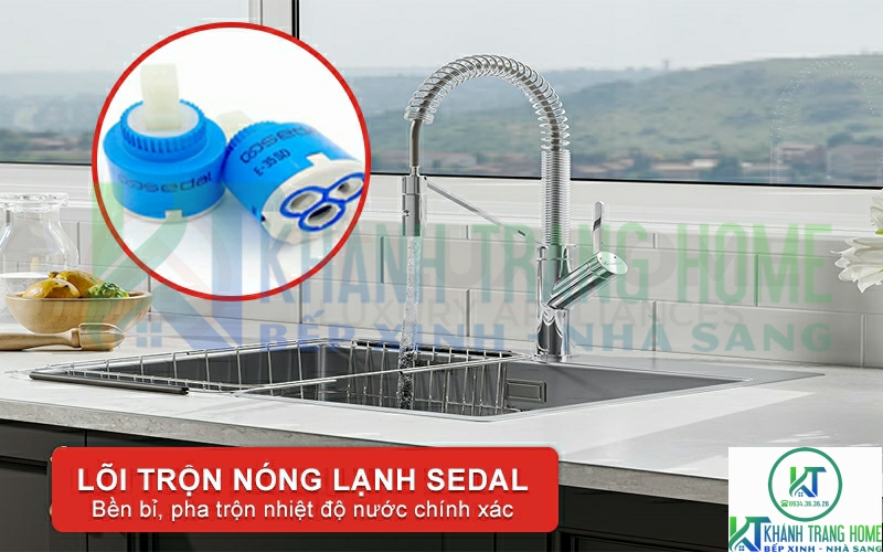 Vòi còn có lõi trộn nóng lạnh SEDAL đến từ thương hiệu số 1 Tây Ban Nha