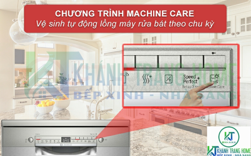 Vệ sinh tự động khoang máy rửa bát nhờ chương trình Machine Care