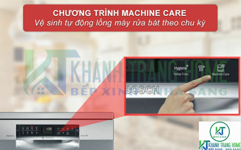 Vệ sinh tự động máy rửa bát nhờ chương trình Machine Care