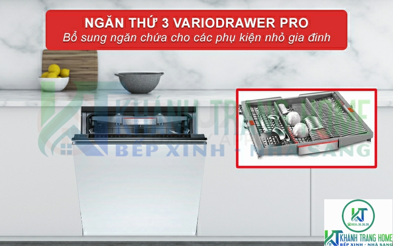 Ngăn rửa thứ 3 VarioDrawer Pro bổ sung ngăn chứa cho các vật dụng nhỏ