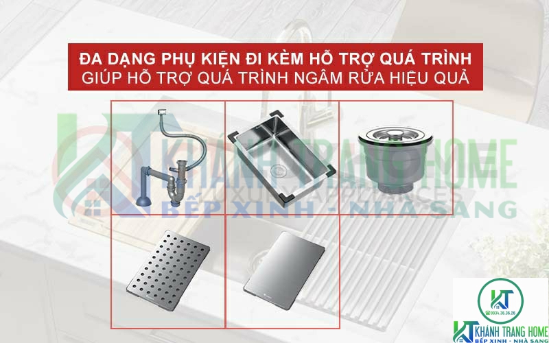 Đa dạng phụ kiện đi kèm hỗ trợ quá trình ngâm rửa hiệu quả hơn