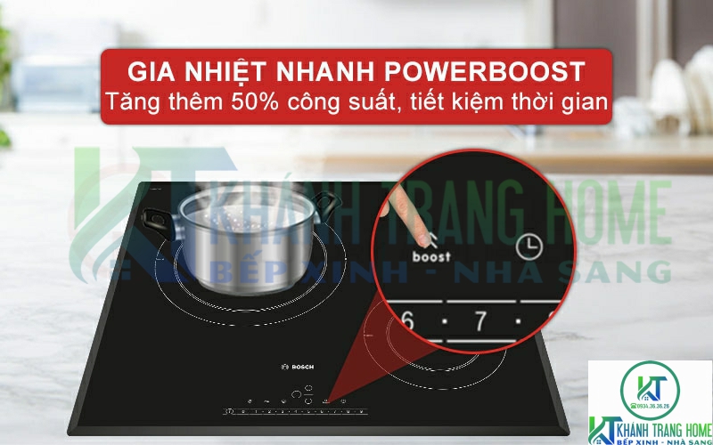 Tăng thêm 50% công suất, giảm tối đa thời gian nấu với gia nhiệt nhanh PowerBoost.