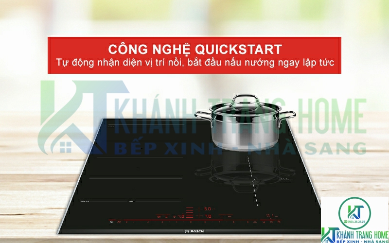 QuickStart tự động nhận diện vị trí nồi để bắt đầu nấu nướng ngay lập tức.