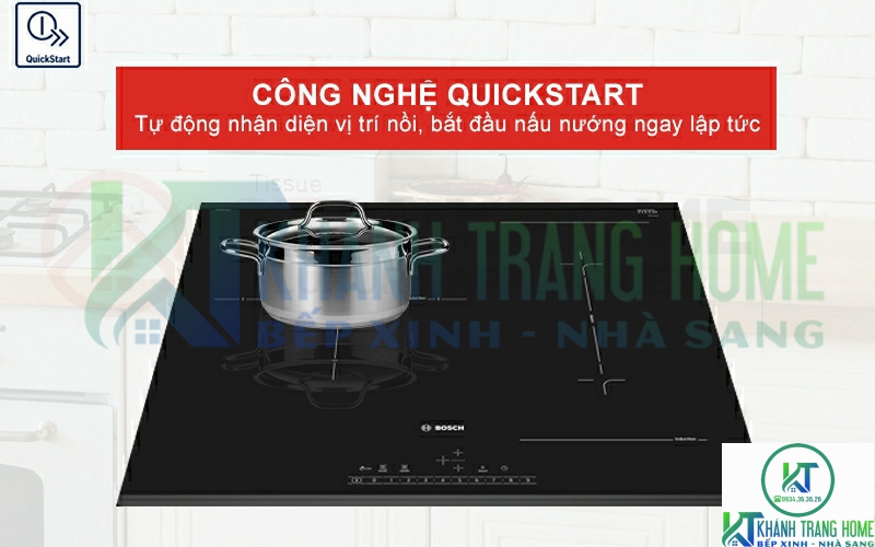Nhận diện vị trí nồi, bắt đầu nấu nướng ngay lập tức nhờ công nghệ QuickStart.