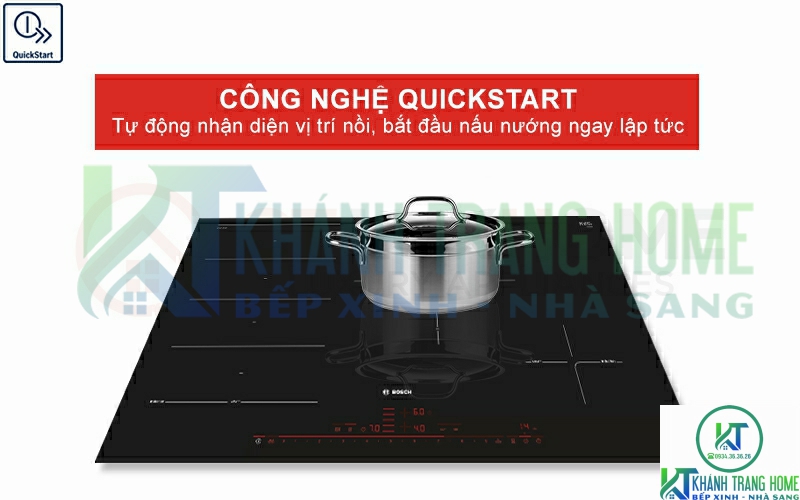 Công nghệ QuickStart nhận diện vị trí nồi để bắt đầu nấu nướng ngay lập tức