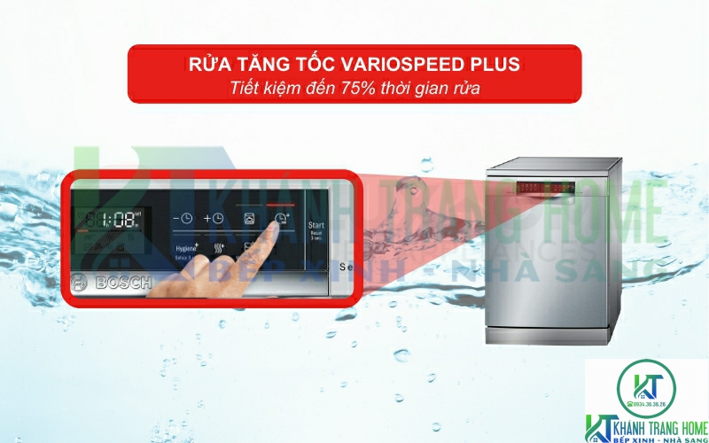 VarioSpeed Plus tăng tốc độ rửa và tiết kiệm tới 75% thời gian rửa