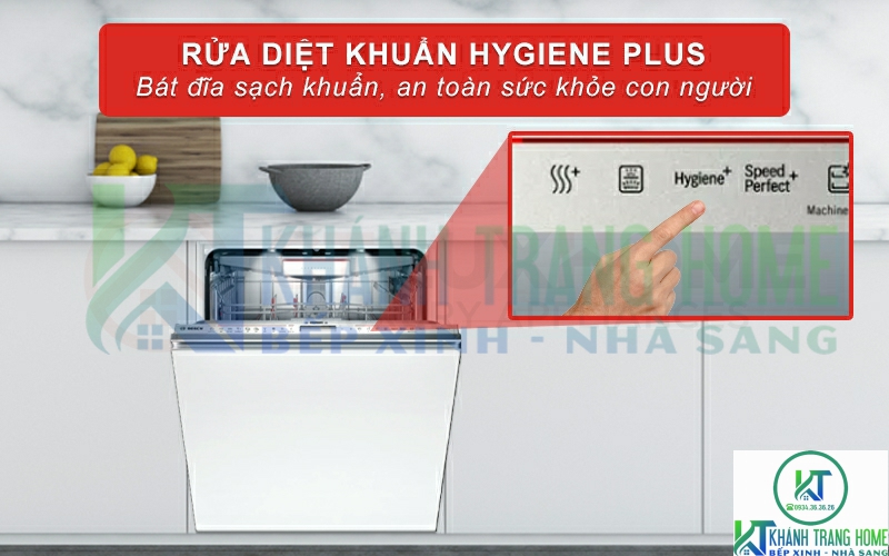 Chế độ Hygiene Plus giúp bát đĩa sạch khuẩn, bảo vệ sức khỏe gia đình