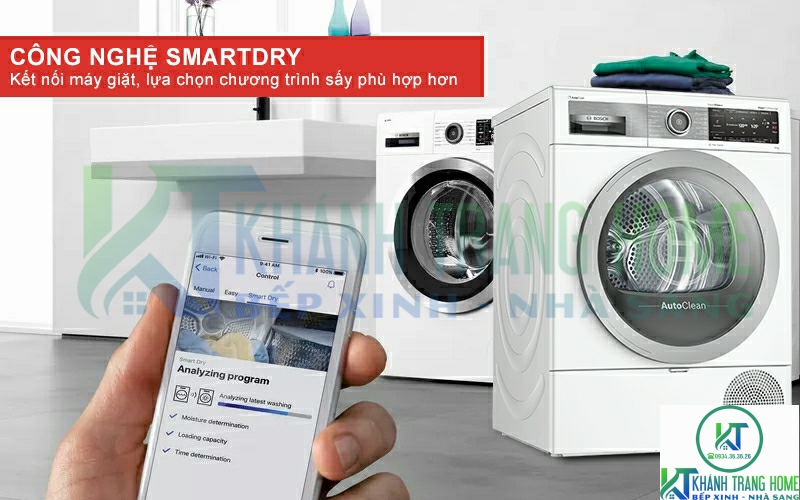 Kết nối máy giặt thông qua SmartDry để lựa chọn chương trình sấy phù hợp hơn.