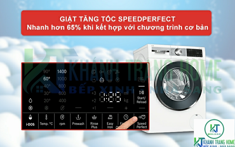 Tùy chọn giặt tiết kiệm hơn với chức năng SpeedPerfect