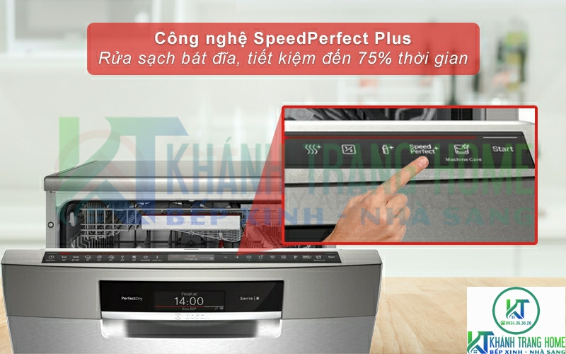 Tiết kiệm đến 75% thời gian rửa với tính năng SpeedPerfect Plus