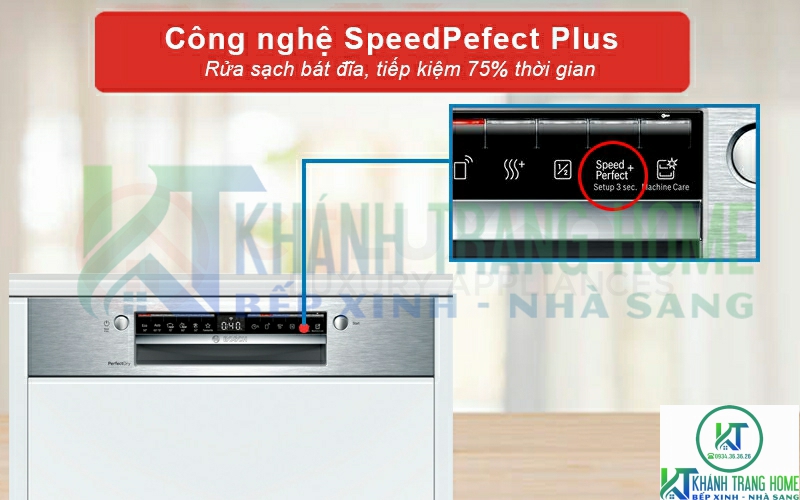 Lựa chọn SpeedPerfect Plus giúp tăng tốc độ rửa, tiết kiệm đến 75% thời gian.