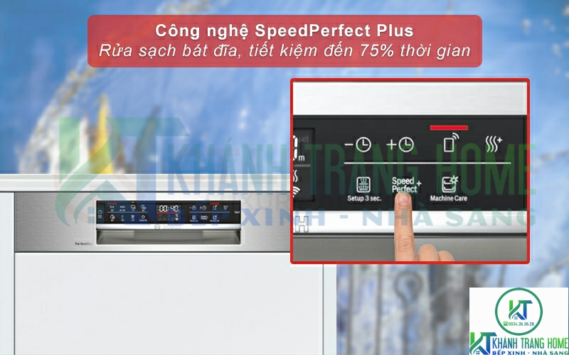 Tiết kiệm đến 75% thời gian rửa với tính năng SpeedPerfect Plus.