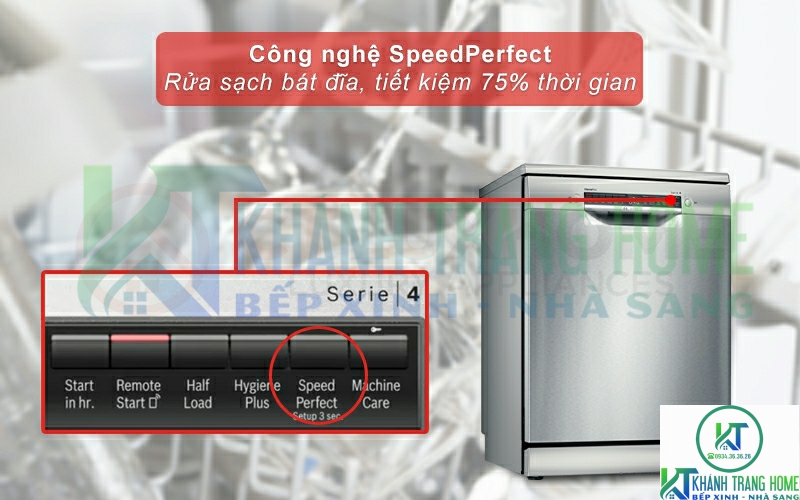 Kích hoạt tính năng SpeedPerfect tiết kiệm 75% thời gian rửa.