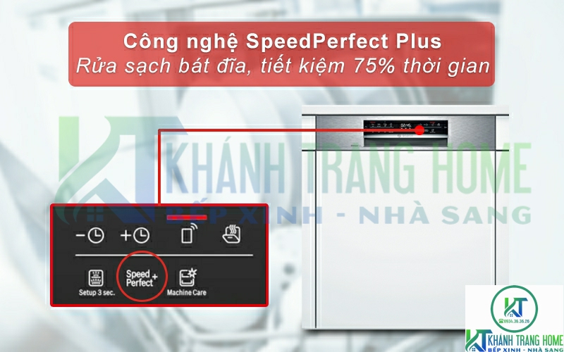 Sử dụng tính năng SpeedPerfect Plus giúp tiết kiệm 75% thời gian rửa.