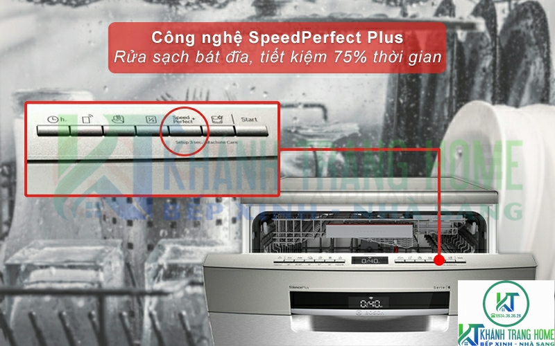 Sử dụng tính năng SpeedPerfect Plus giúp tiết kiệm 75% thời gian rửa.