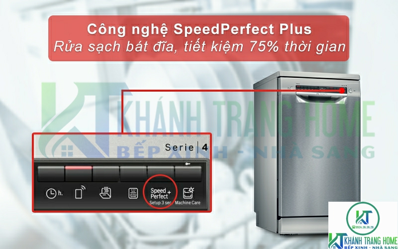 Tiết kiệm 75% thời gian rửa hơn khi sử dụng tính năng SpeedPerfect Plus.