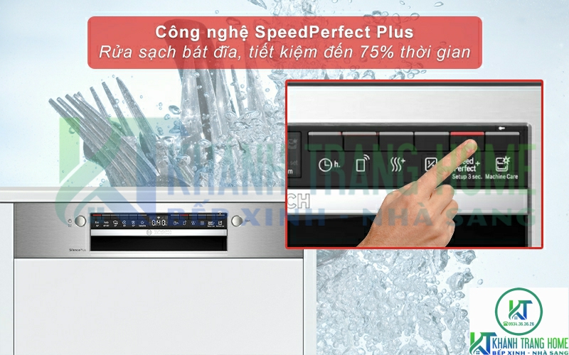Tiết kiệm 75% thời gian rửa khi kích hoạt tính năng SpeedPerfect Plus.