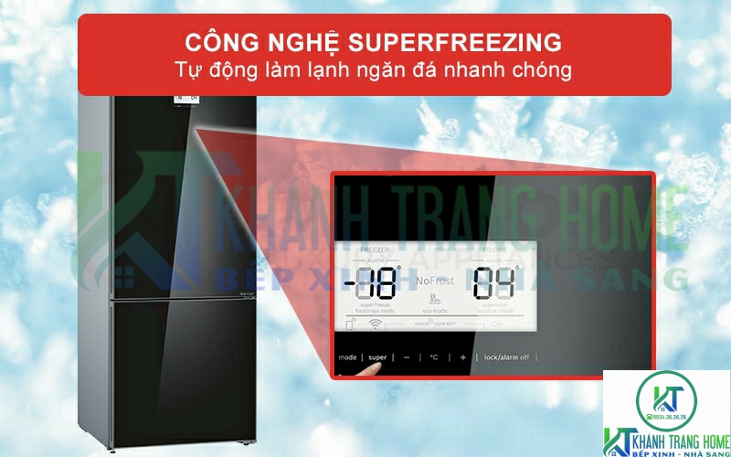 Tủ lạnh KGN56LB40O sử dụng công nghệ Superfreezing sẽ giúp đông lạnh nhanh chóng thực phẩm trong thời gian ngắn