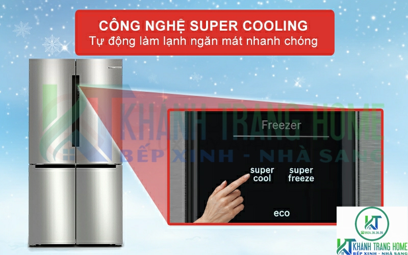 Công nghệ SuperCooling tự động làm lạnh ngăn mát nhanh chóng