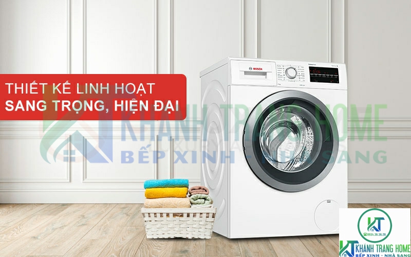 Máy giặt Bosch WAT28482SG được thiết kế chắc chắn linh hoạt, kiểu dáng sang trọng và hiện đại