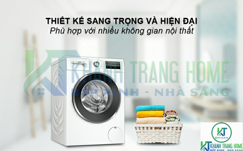 Thiết kế máy giặt sấy Bosch WNA14400SG sang trọng và linh hoạt.
