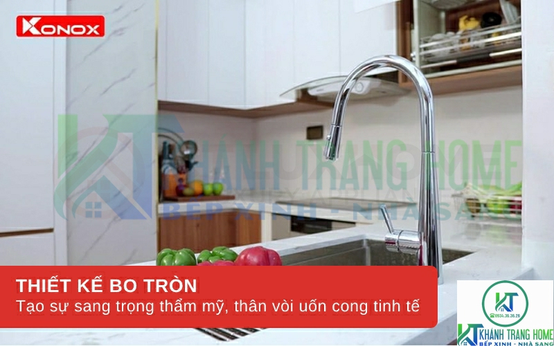 VÒI RỬA CHÉN BÁT RÚT DÂY KONOX KN1901C CHROME