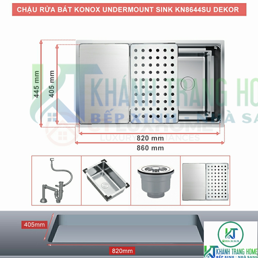 CHẬU RỬA CHÉN BÁT KONOX SINK KN8644SU DEKOR