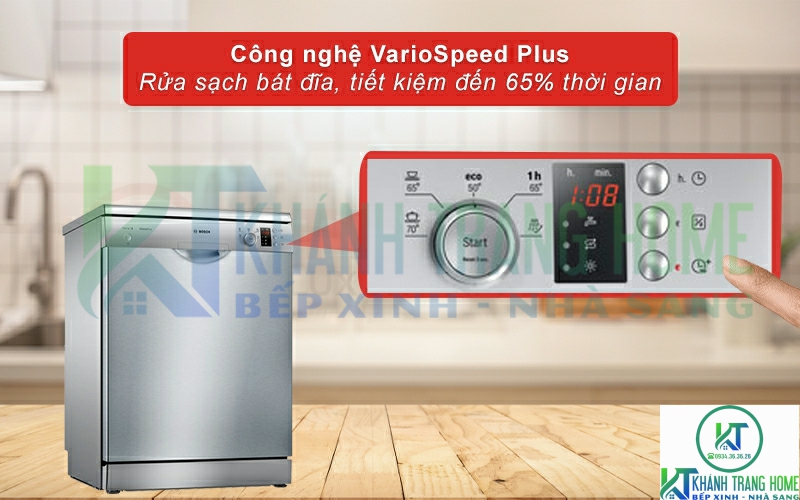 VarioSpeed Plus cho phép máy rửa nhanh chóng và tiết kiệm thời gian hơn