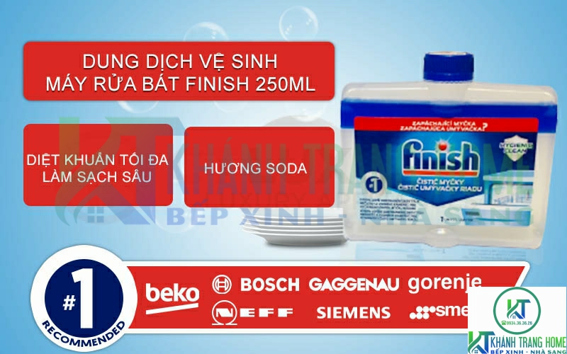 Tính năng vượt trội của dung dịch vệ sinh máy rửa bát Finish Soda 250ml