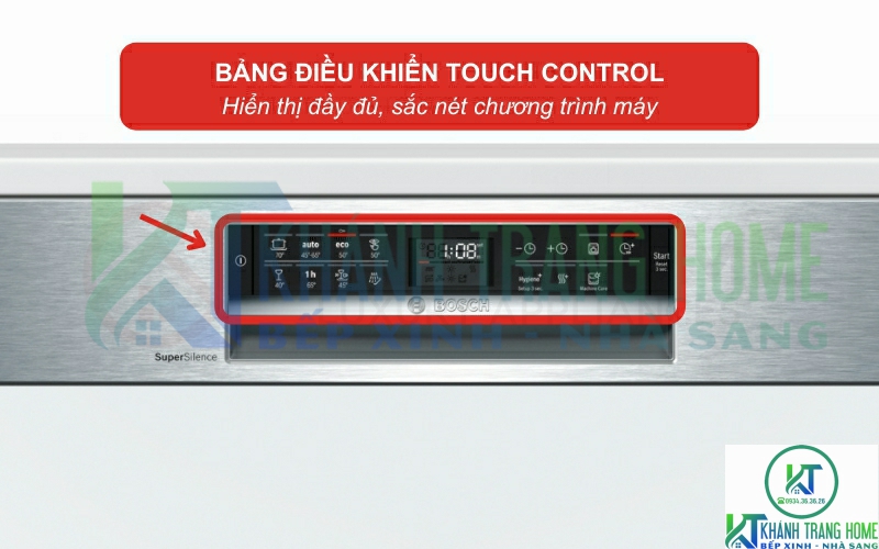 Bảng điều khiển Touch Control giúp bạn dễ dàng thao tác