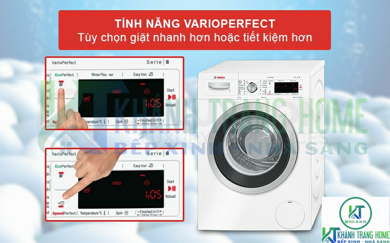 vario perfect may giat bosch waw28440sg MÁY GIẶT BOSCH SERIE 8 WAW28440SG VARIOPERFECT 8KG 1400RPM