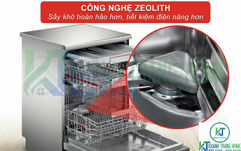 Công nghệ sấy Zeolith giúp bát đĩa khô hoàn hảo hơn và tiết kiệm điện năng hơn.