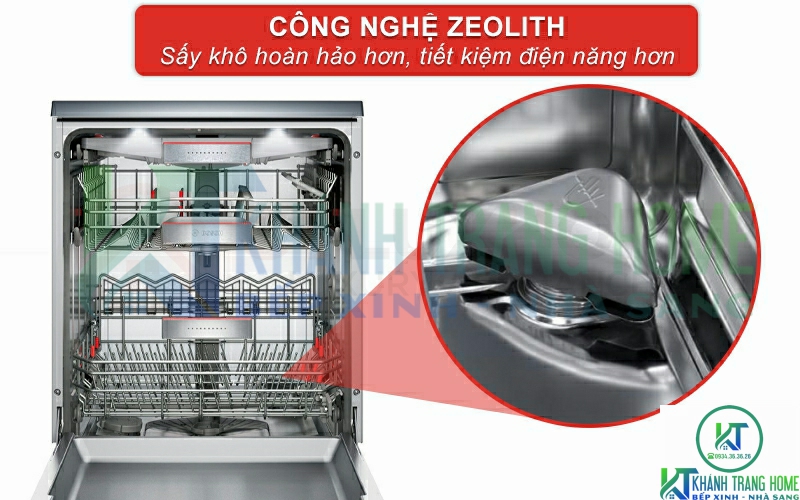 Công nghệ Zeolith giúp bát đĩa khô hoàn hảo hơn và tiết kiệm điện hơn.