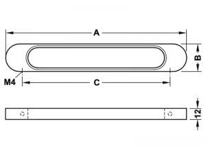 34 15 - Tay nắm tủ Hafele Nicken mờ 228x30mm 110.34.617