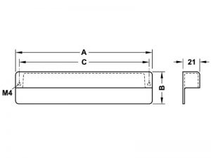 34 25 - Tay nắm tủ Hafele Chrome bóng 170x40mm 110.34.296