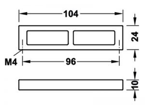 34 29 - Tay nắm tủ Hafele Chrome bóng 104x24mm 110.34.274