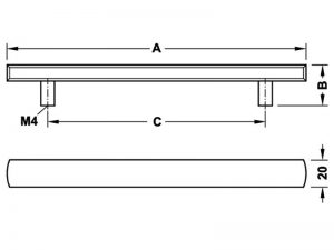 35 3 - Tay nắm tủ Hafele Trắng mờ 220x30mm 110.35.776