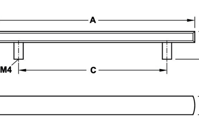 35 5 - Tay nắm tủ Hafele Nicken mờ 220x30mm 110.35.676