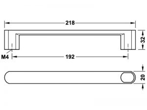 69 5 - Tay nắm tủ Hafele Mạ nicken mờ, trắng 106.69.657