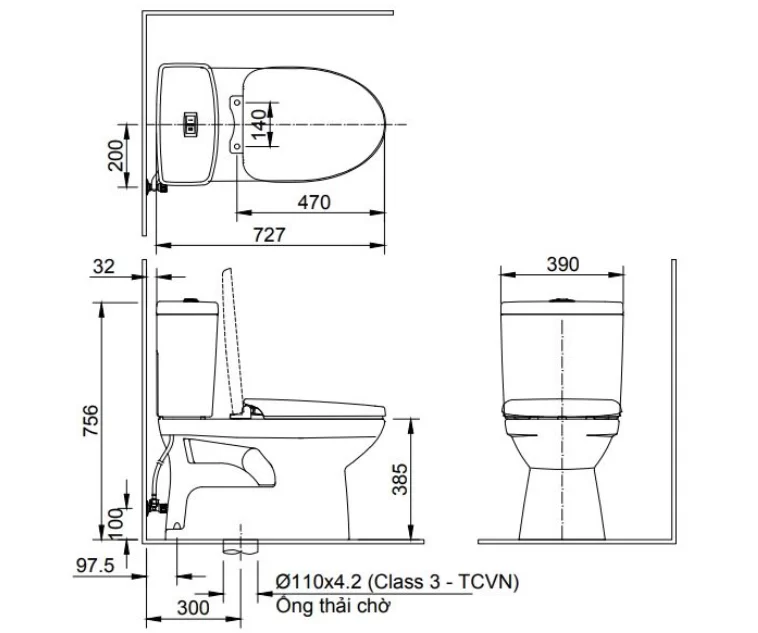 38 Bồn cầu inax 504