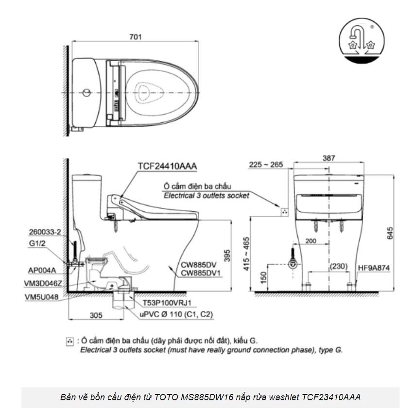 screenshot-2023-04-26-143522 Bồn Cầu Điện Tử TOTO MS885DW16#XW Kèm Nắp Rửa Điện Tử WASHLET Dòng C2 - TCF23410AAA (220V)