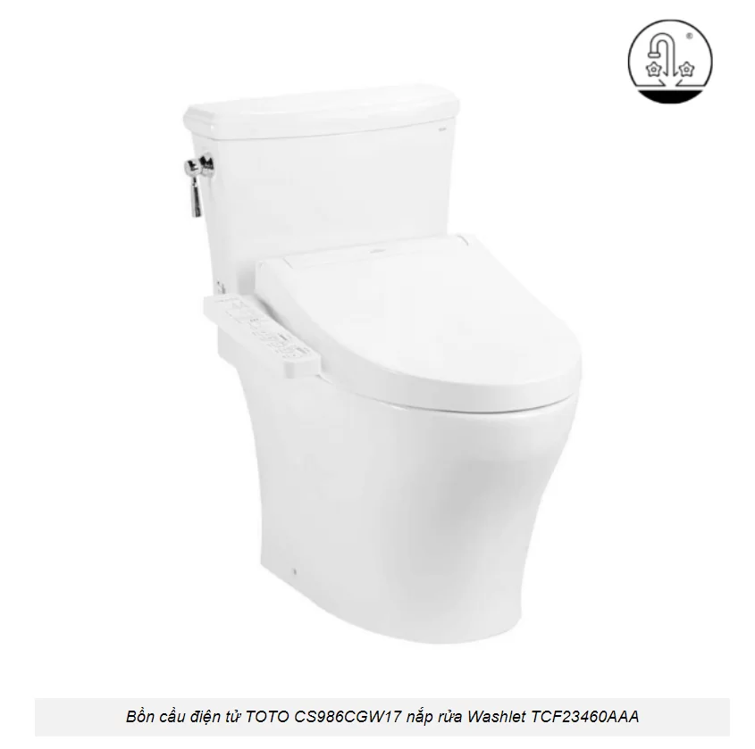 Bồn Cầu Điện Tử TOTO CS986CGW17#XW Kèm Nắp Rửa Điện Tử WASHLET (Loại Giấu Dây) Dòng C2 - TCF23460AAA (220V)